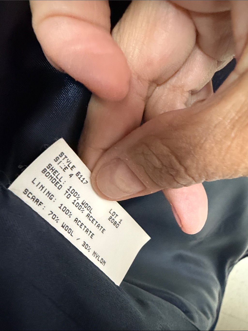 Navy Double-Breasted Wool Peacoat — image 2 of 5
